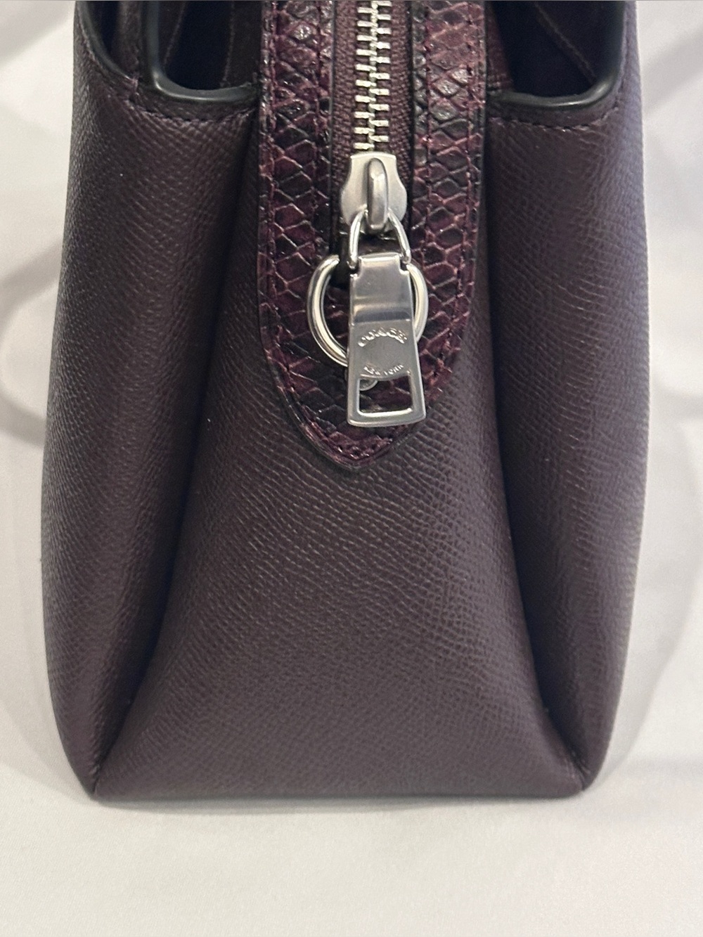 Coach Dark Brown / Mahogany Leather Satchel Top Handle Crossbody Purse NWOT - Picture 8 of 14